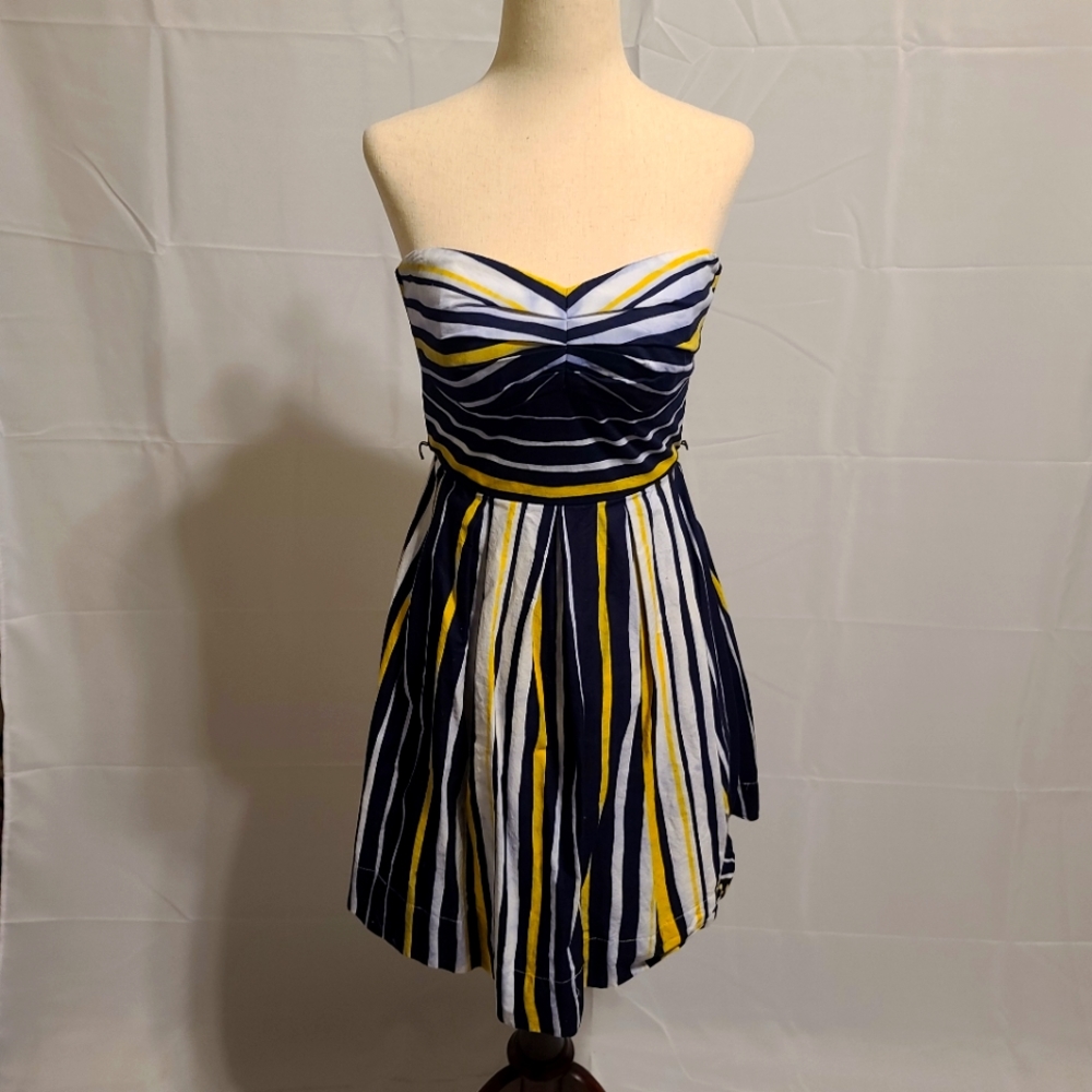 Teeze Me nautical stripped Strapless Dress Size 5